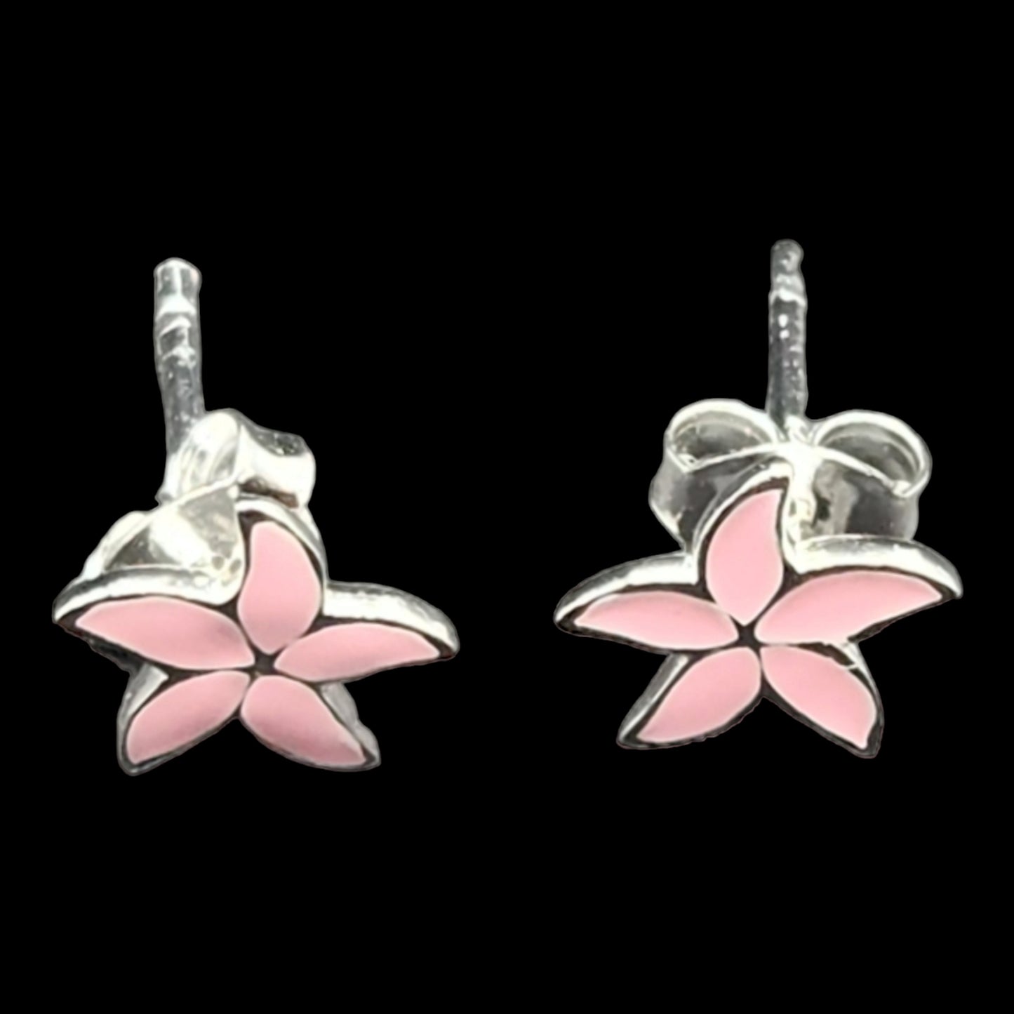 Sterling Silver Flower Shape Kids Earrings.