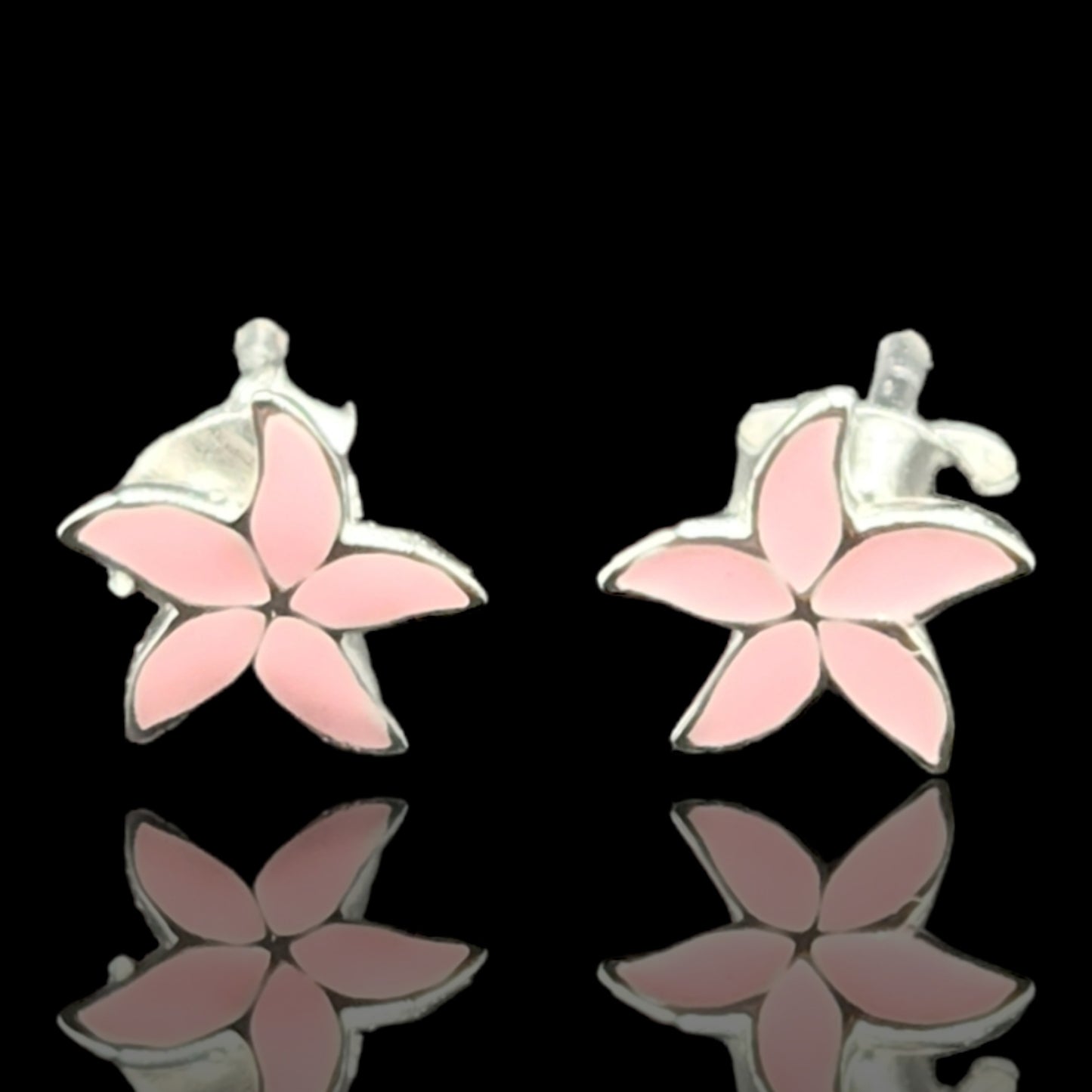 Sterling Silver Flower Shape Kids Earrings.