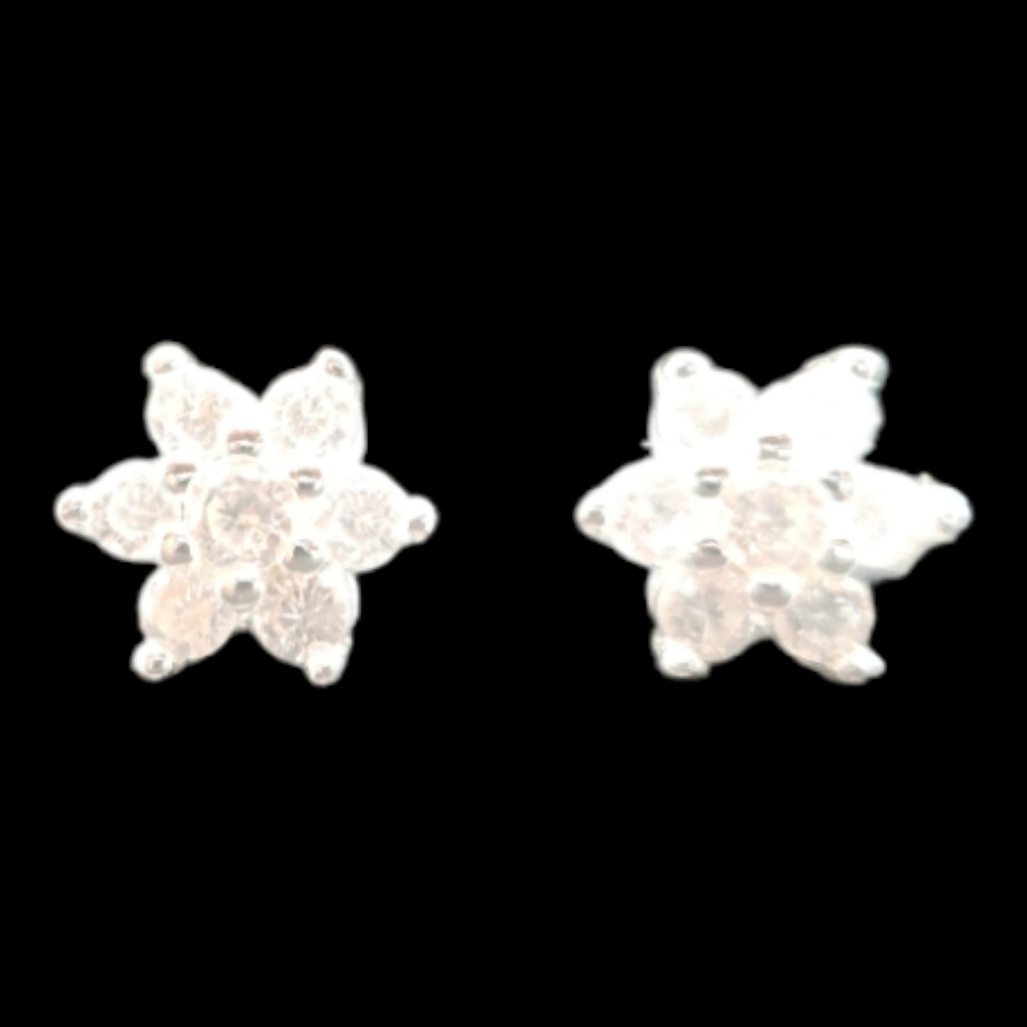 925 Sterling Silver Flower Stud Kids Earrings.