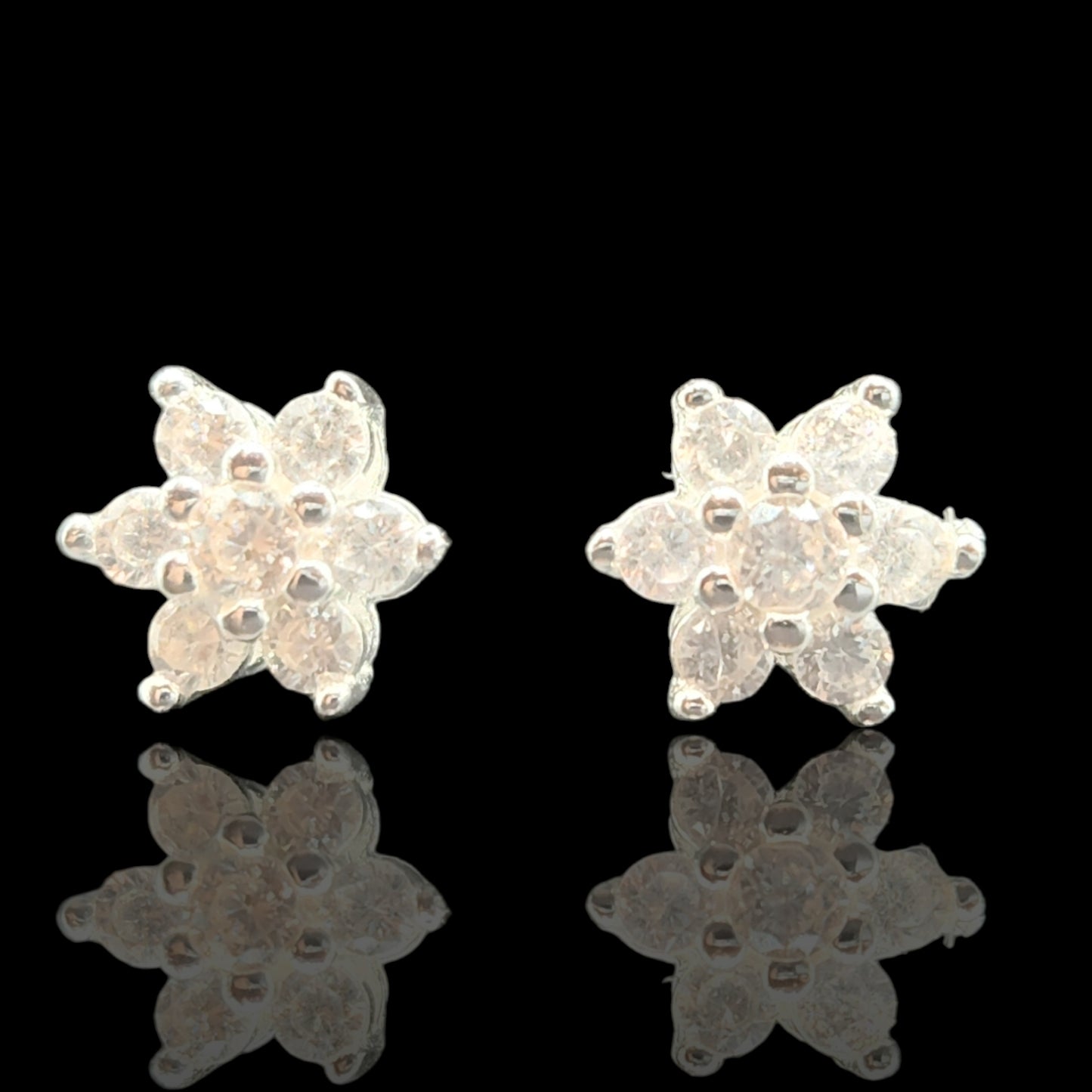 925 Sterling Silver Flower Stud Kids Earrings.