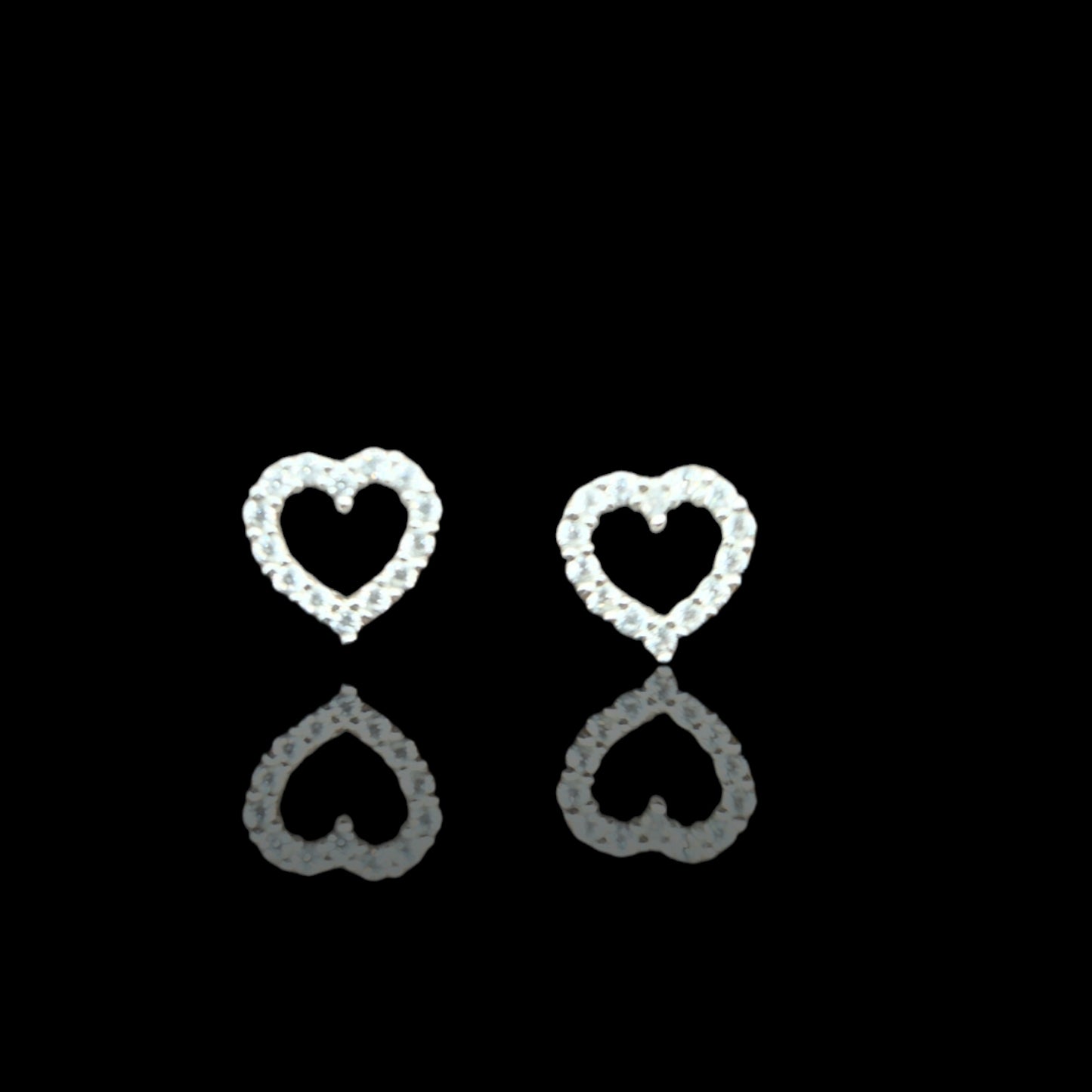 Sterling Silver Heart Shape Kids Earrings.