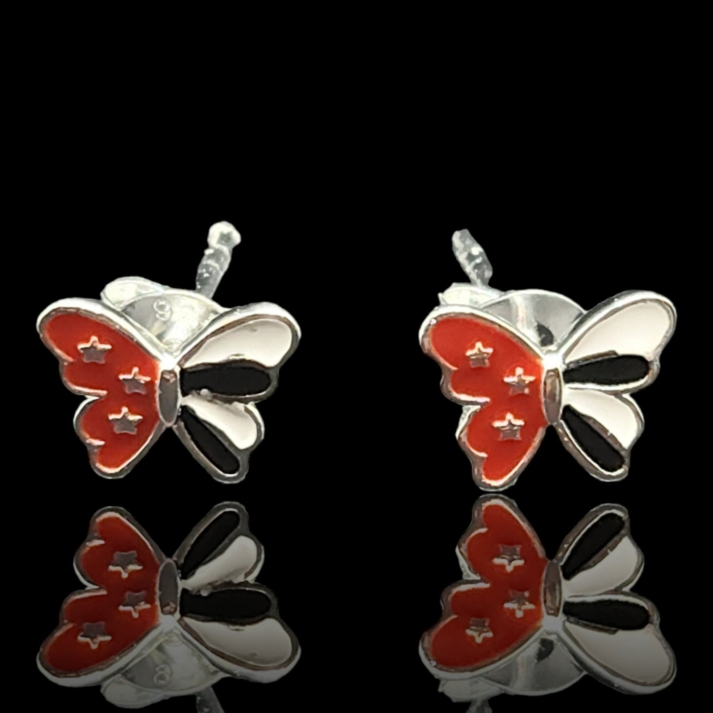 Sterling Silver Butterfly Kids Earrings.