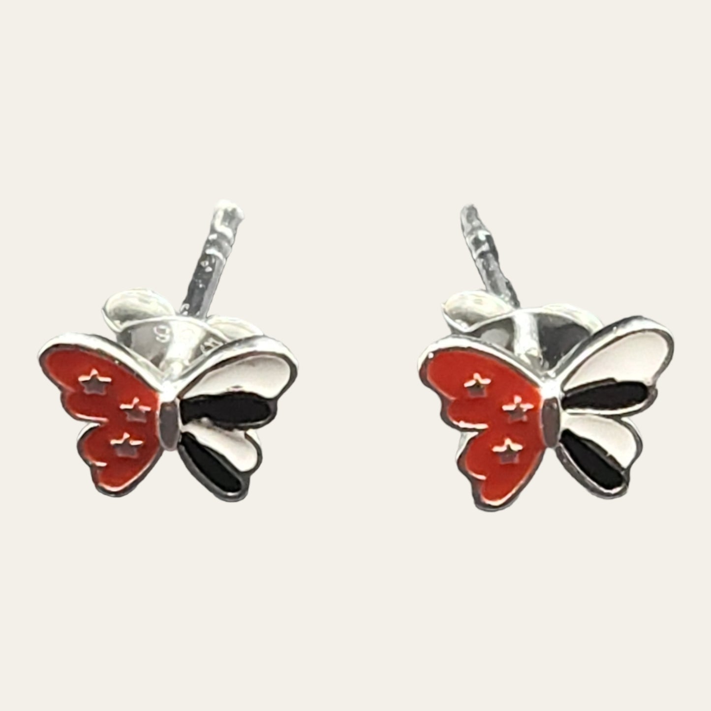 Sterling Silver Butterfly Kids Earrings.