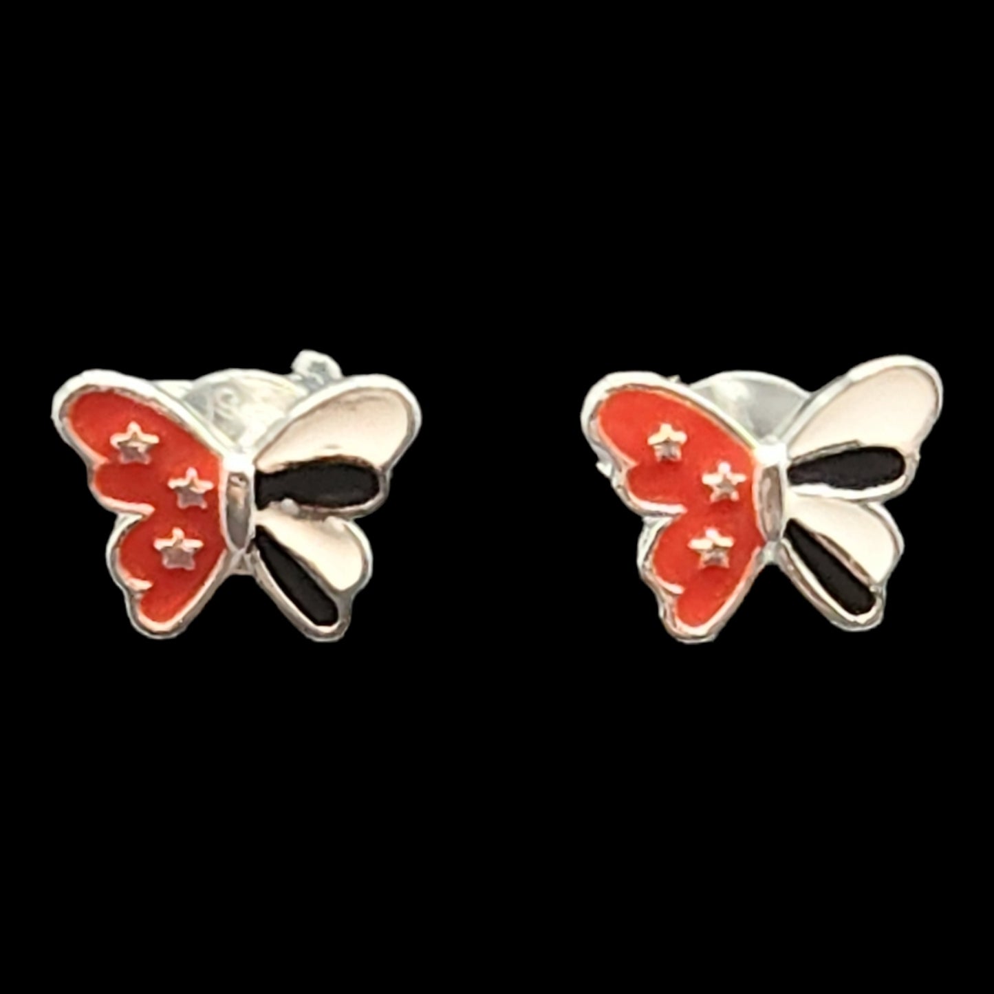 Sterling Silver Butterfly Kids Earrings.