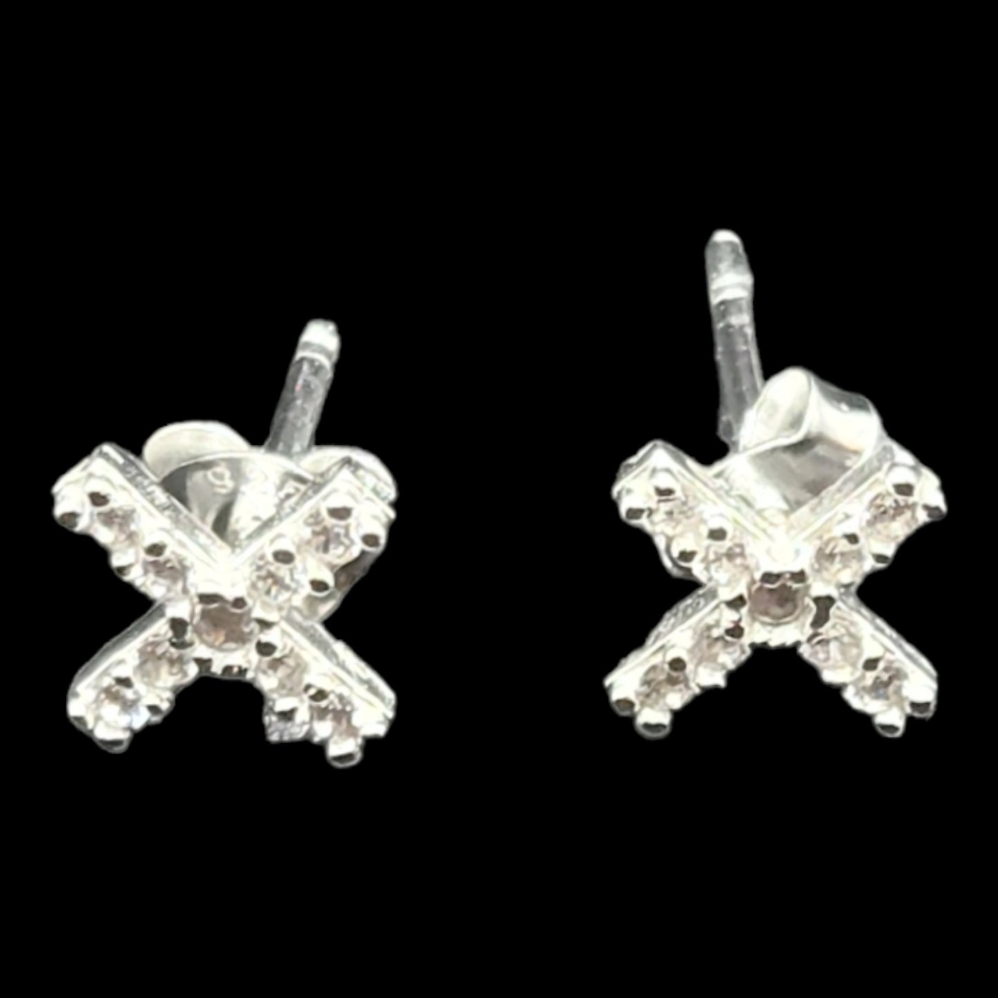 925 Sterling Silver Cross Stud Kids Earrings.