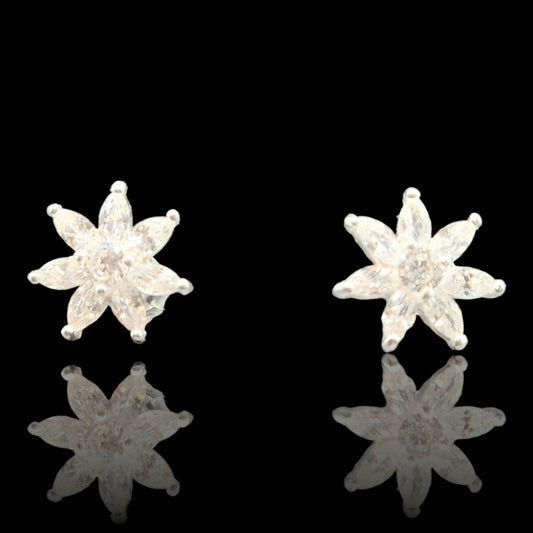 Sterling Silver FlowerbShape Kids Earrings.