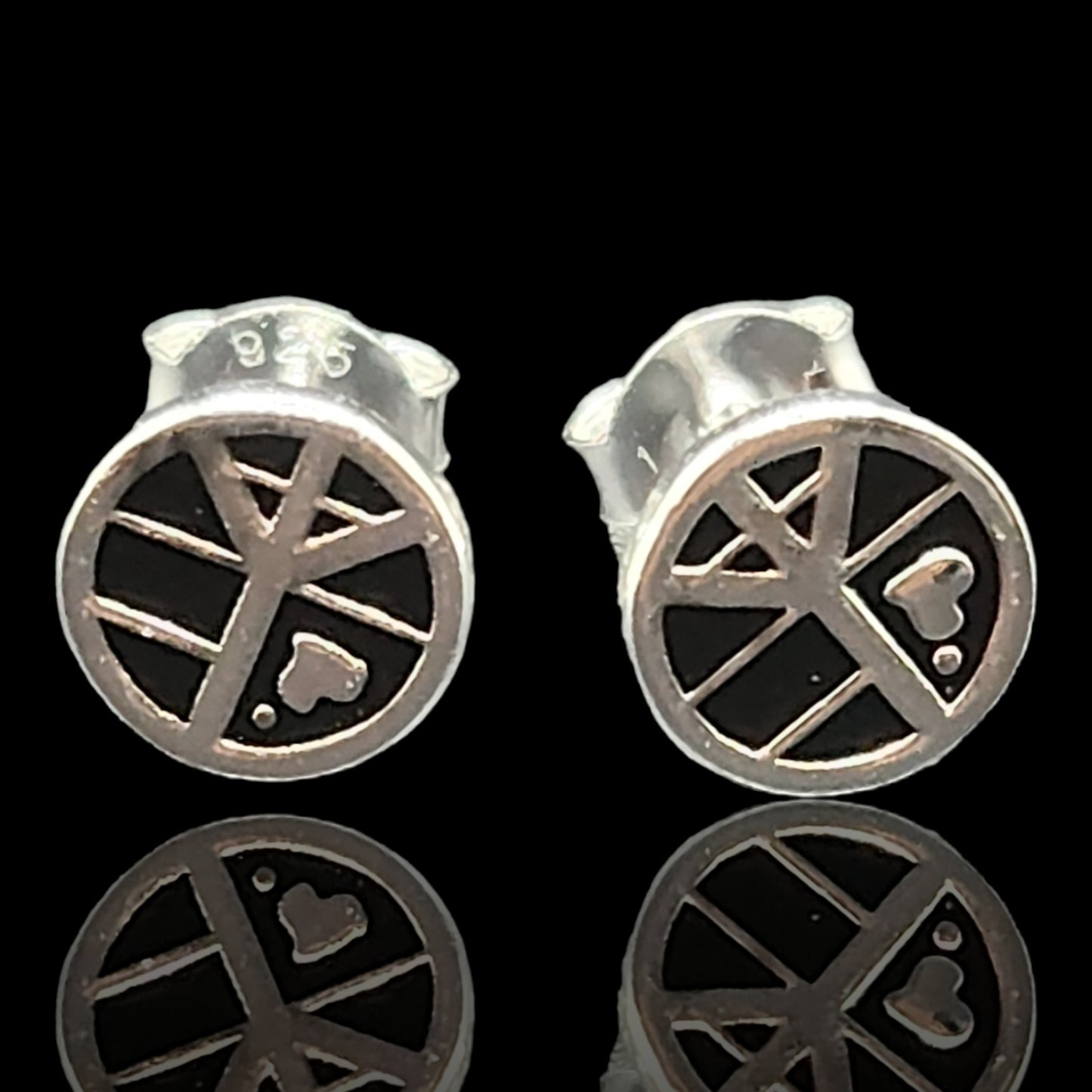 925 Sterling Silver Symbolic Stud Kids Earrings.