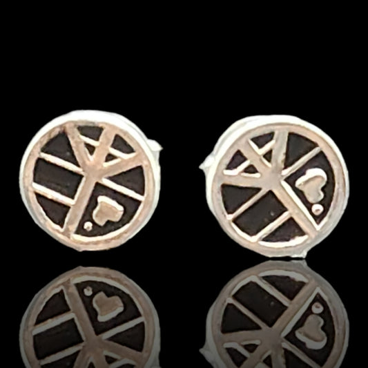 925 Sterling Silver Symbolic Stud Kids Earrings.