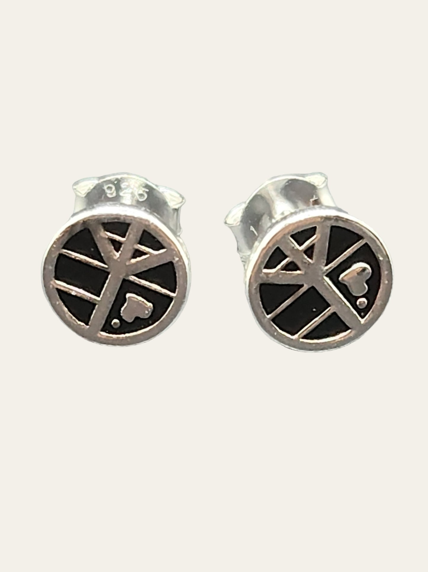 925 Sterling Silver Symbolic Stud Kids Earrings.