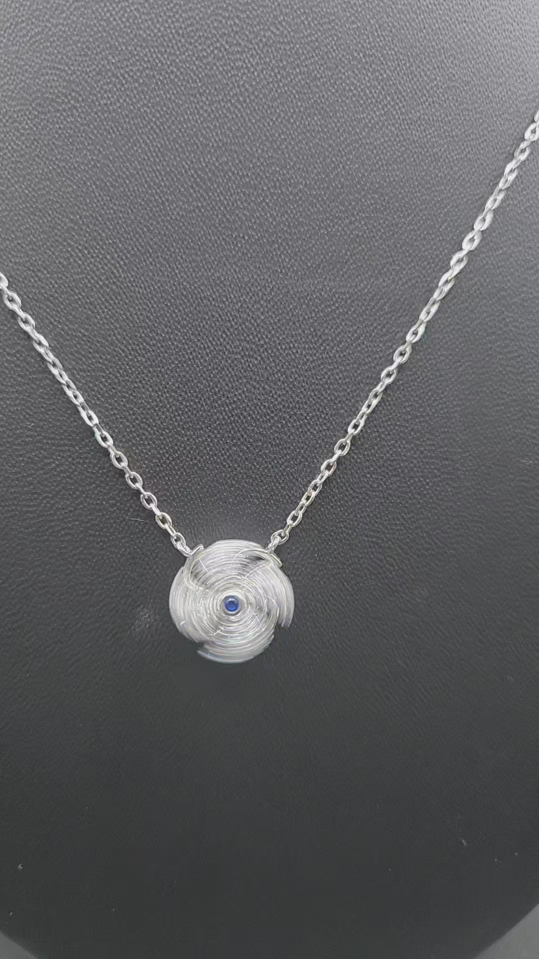 Sparkling Flower Shaped Spinning Pendant.